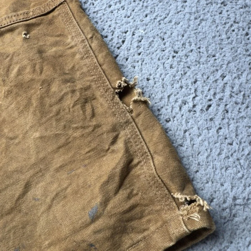 Carhartt Overalls Men 50x30 Brown Duck Bib Double Knee Canvas‎ R06 Workwear Bib
